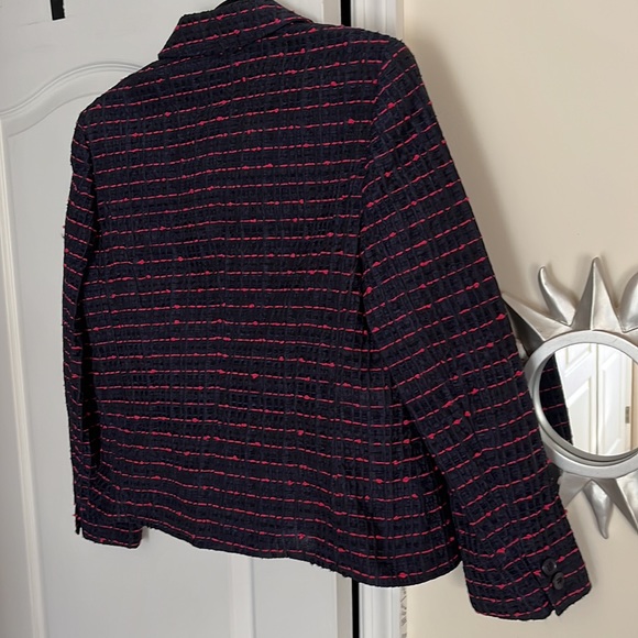 ESCADA LADIES BLUE PINK TWEED JACKET-42-EUC - Picture 6 of 12